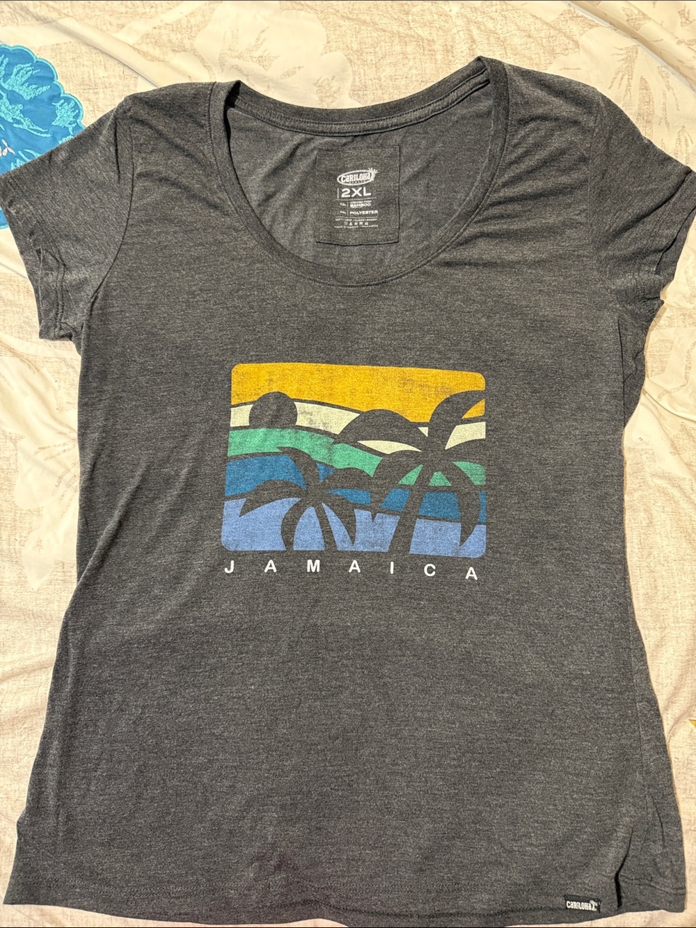 Bamboo Cariloha Jamaica Graphic Tee - Charcoal - 2XL